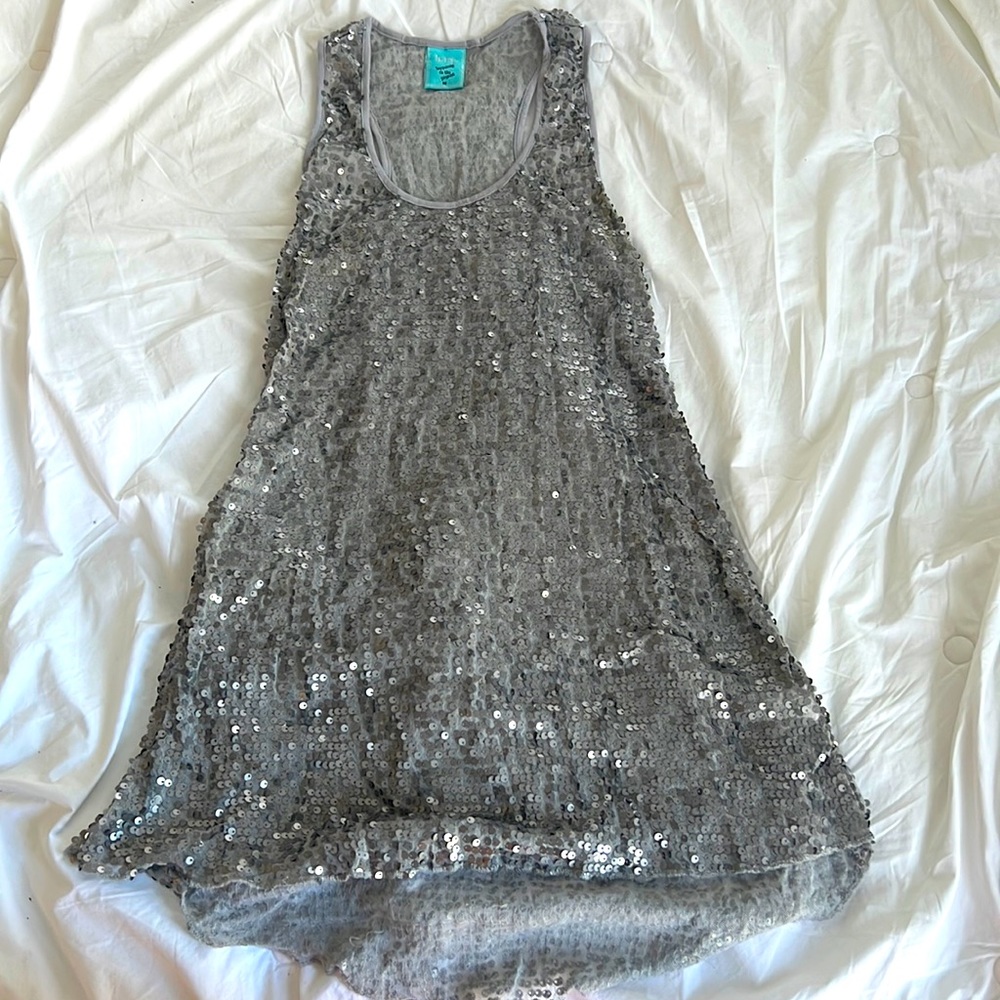 H.I.P. Nordstrom Silver Sequin tank